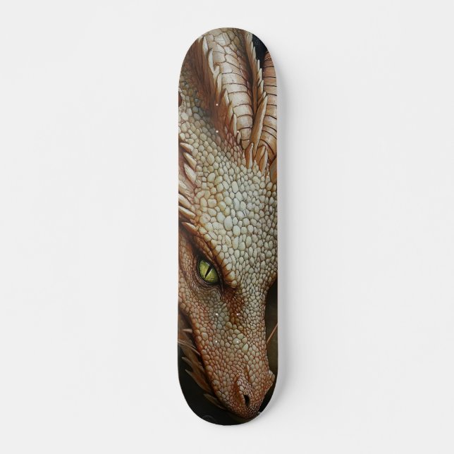 Cool White Dragon Skate Deck (Front)