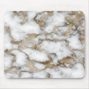 Cool White Gold Marble Texture   Mouse Pad