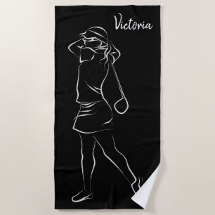  Cool White Modern Add Your Name Customized Ladies Beach Towel