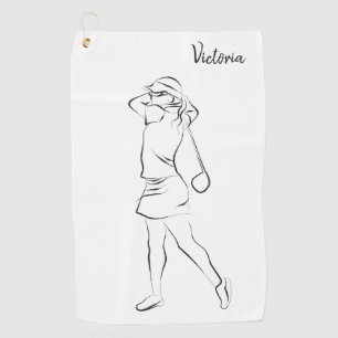  Cool White Modern Add Your Name Customized Ladies Golf Towel