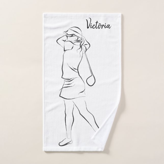  Cool White Modern Add Your Name Customized Ladies Hand Towel (Hand Towel)