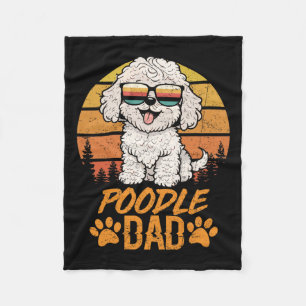 Cool White Toy Poodle Dad Fathers Day For Paw Dadd Fleece Blanket