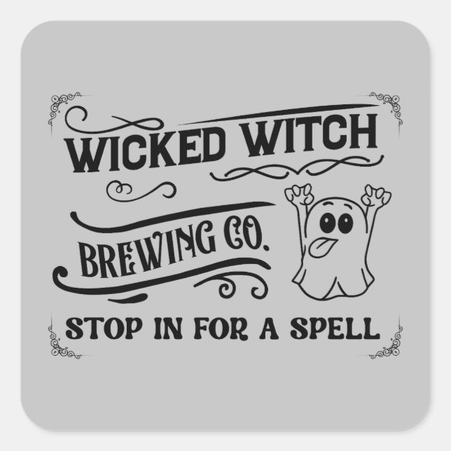 Cool wicked with brewing Company Square Sticker (Front)