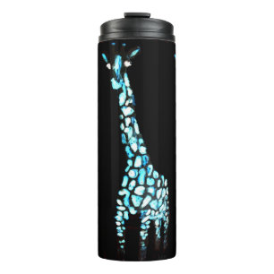 Cool Wild Animal, Abstract Blue Giraffe Thermal Tumbler