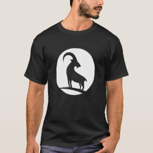 Cool Wild Goat Animal Horn Livestock Silhouette Ca T-Shirt