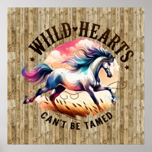 Cool wild hearts horse Western  Poster