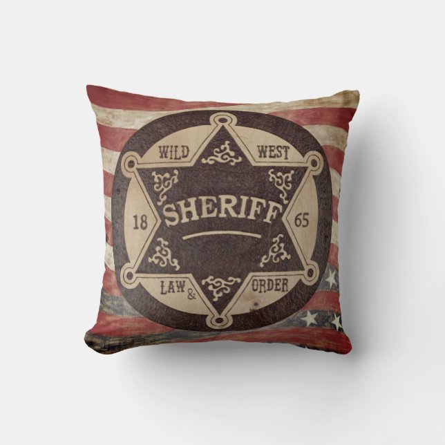 Cool Wild West Sheriff Pillow! Throw Pillow (Front)