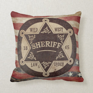 Cool Wild West Sheriff Pillow! Throw Pillow
