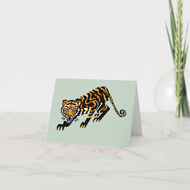  Cool wildcat - TIGER- Conservation - Nature Green Card (Front)