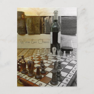 Cool Wine & Chess Postcard! Postcard