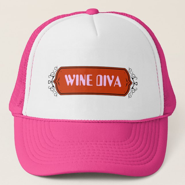 Cool Wine Diva Hat! Trucker Hat (Front)