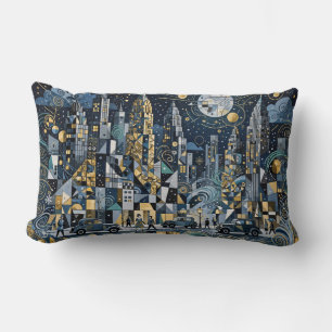 Cool Winter In The Big City Lumbar Pillow