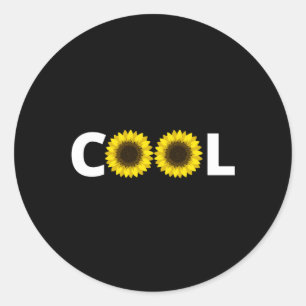 Cool - with sunflowers classic round sticker