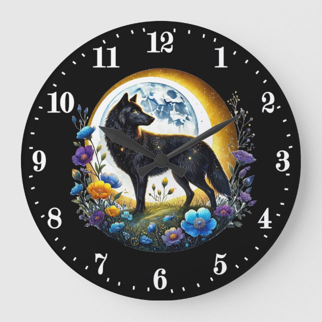 Cool wolf animal lovers Clock  (Front)
