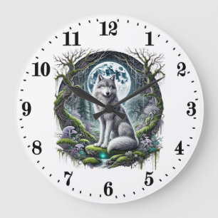 Cool wolf animal lovers  large clock