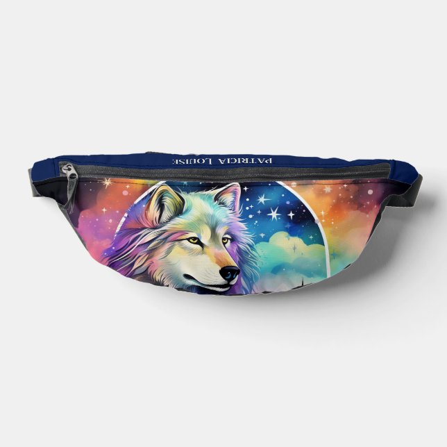 Cool wolf lovers add name  fanny pack (Lay Down)