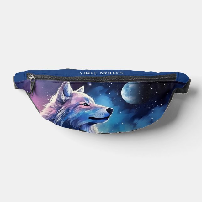 Cool wolf lovers add name fanny pack (Lay Down)
