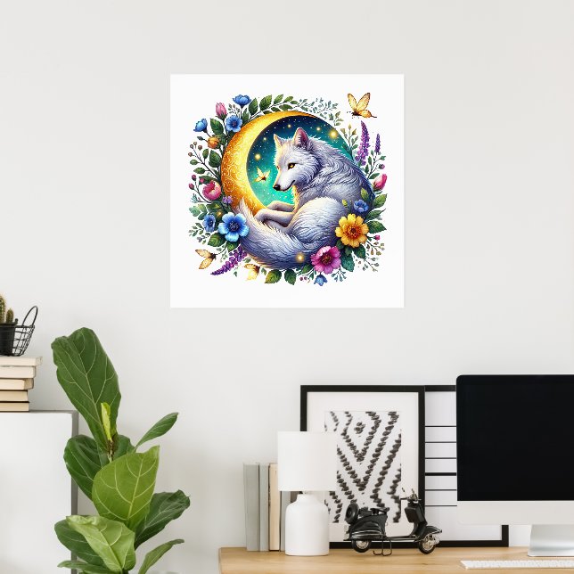 Cool wolf lovers animal  poster (Home Office)