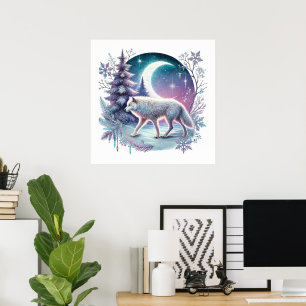 Cool wolf lovers animal poster