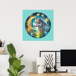 Cool wolf lovers animal  poster