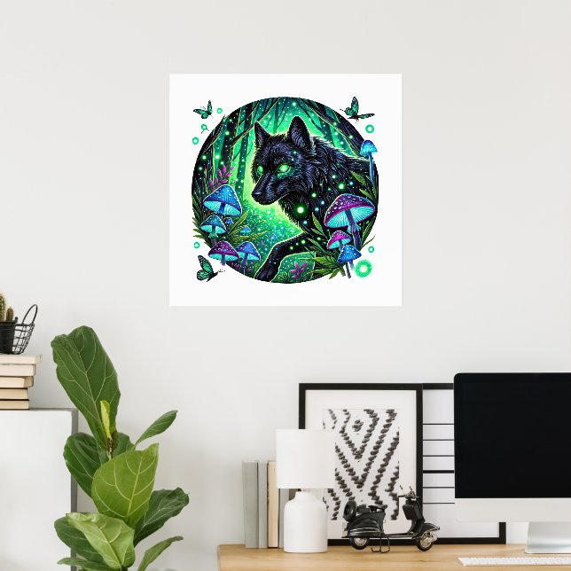 Cool wolf lovers animal  poster (Home Office)
