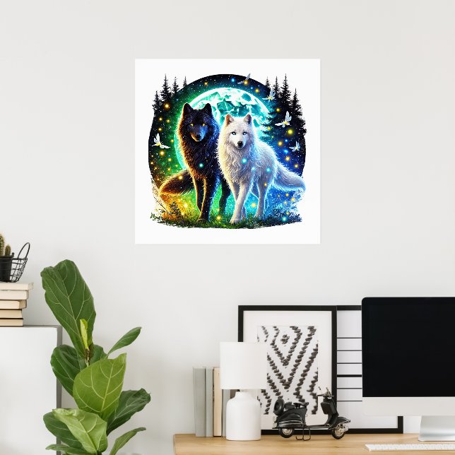 Cool wolf lovers animal  poster (Home Office)