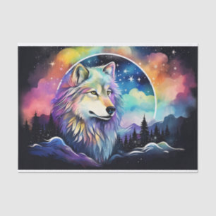 Cool wolf lovers stars tissue paper