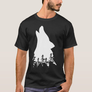 Cool Wolf Silhouette Forest Wildlife Wild Howling  T-Shirt