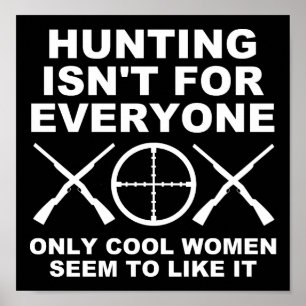 Cool Women Like Hunting Funny Hunting Poster blk