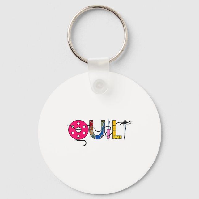 Cool Womens Quilt Quilting Sewing Hobby Crafter Gi Keychain (Front)