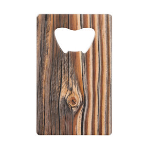 COOL Wood Grain Pattern Wallet Bottle Opener