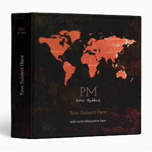 cool world map international black binder