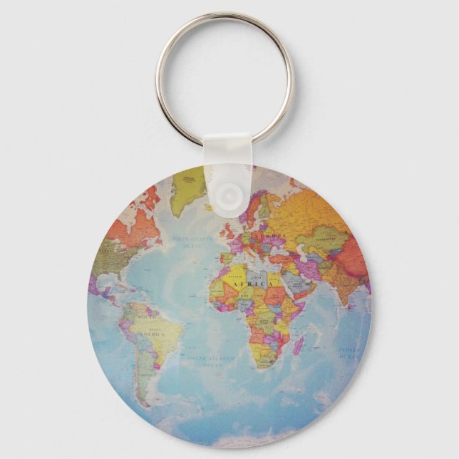 Cool World Map Keychain (Front)