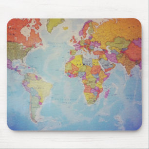 Cool World Map Mouse Pad