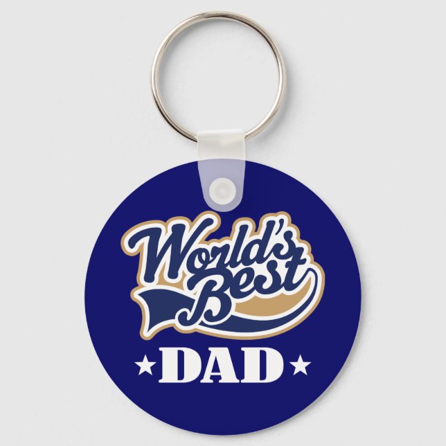 Cool World's Best Dad Keychain Gift (Front)