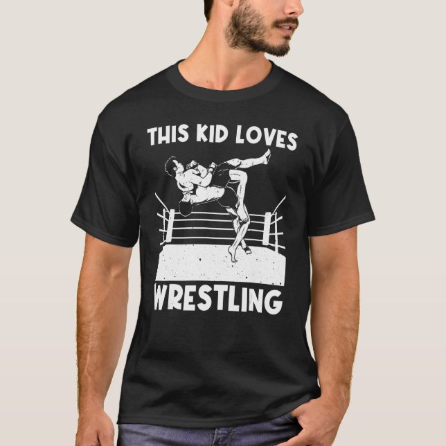 Cool Wrestling For Kids Boys Wrestler Wrestling T-Shirt (Front)
