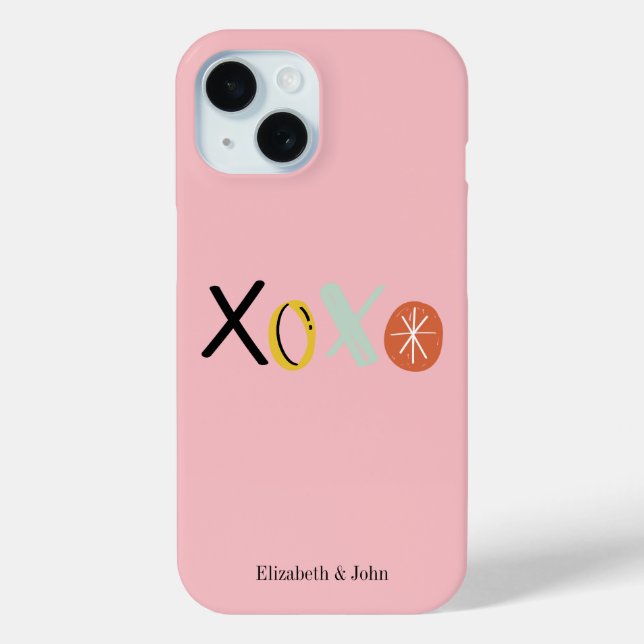 Cool "XOXO" Hearts Valentine's Day   Case-Mate iPhone Case (Back)