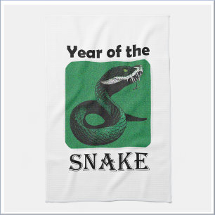 Cool Year of the Snake Chinese Zodiac Kitchen Towel