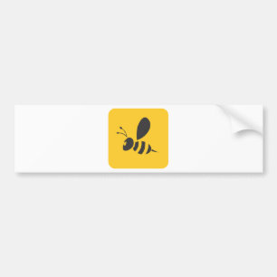Cool Yellow Bee Icon Logo Shirt Bumper Sticker