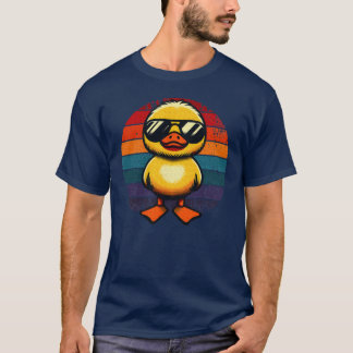 Cool Yellow Duck in Sunglasses 70s 80s 90s Duck fa T-Shirt