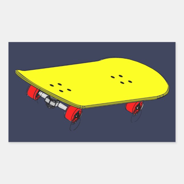 Cool yellow skateboard sticker (Front)