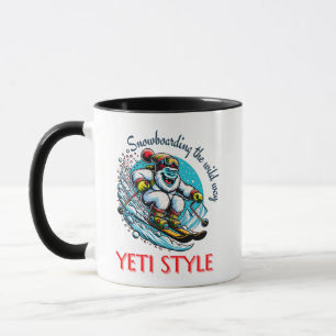 Cool Yeti Skiing Adventure Fun Mug