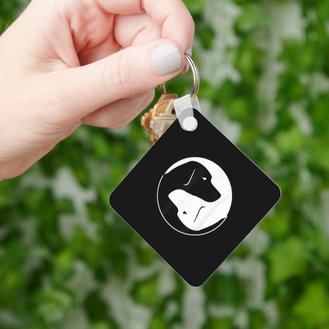 Cool Yin Yang Dog Cute Labrador Keychain (Hand)