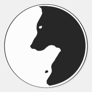 Cool Yin Yang Dog Labrador Classic Round Sticker