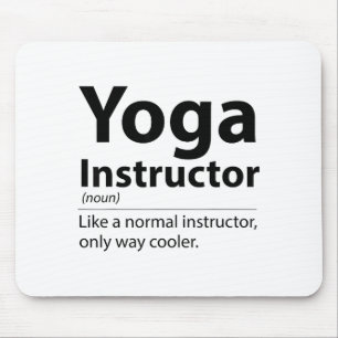 Cool Yoga Instructor Definition Funny Yoga Lover Mouse Pad