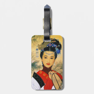Cool young beautiful chinese princess Guo Jin art Luggage Tag