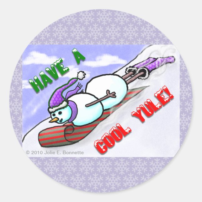 Cool Yule Snowman Sticker (Front)