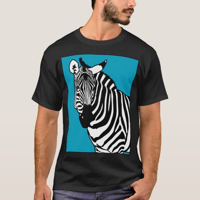 Cool Zebra Animal T-Shirt (Front)