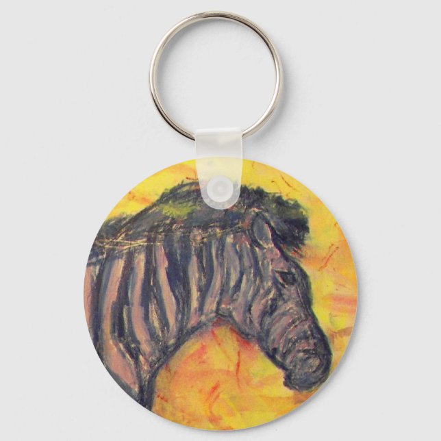 Cool Zebra Keychain (Front)