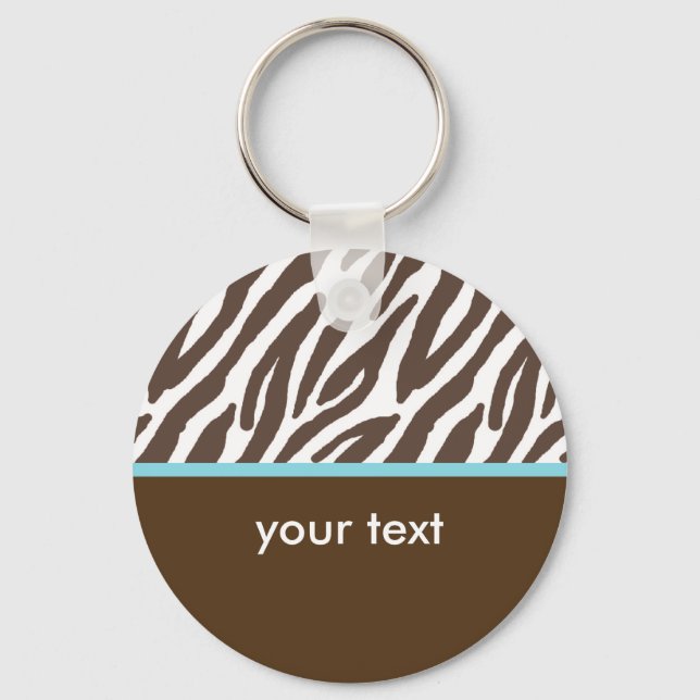 Cool Zebra Pattern Keychain (Front)